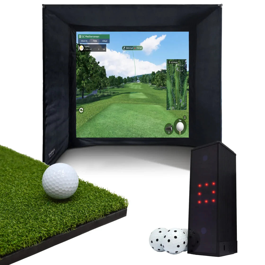 BUILD YOUR OWN ENCLOSURE BUNDLE SIM 1 - (8'6 x 8'2 x 4'11 ft 2.6 x 2.5 x 1.5m) Standard SQUARE GOLF - LAUNCH MONITOR