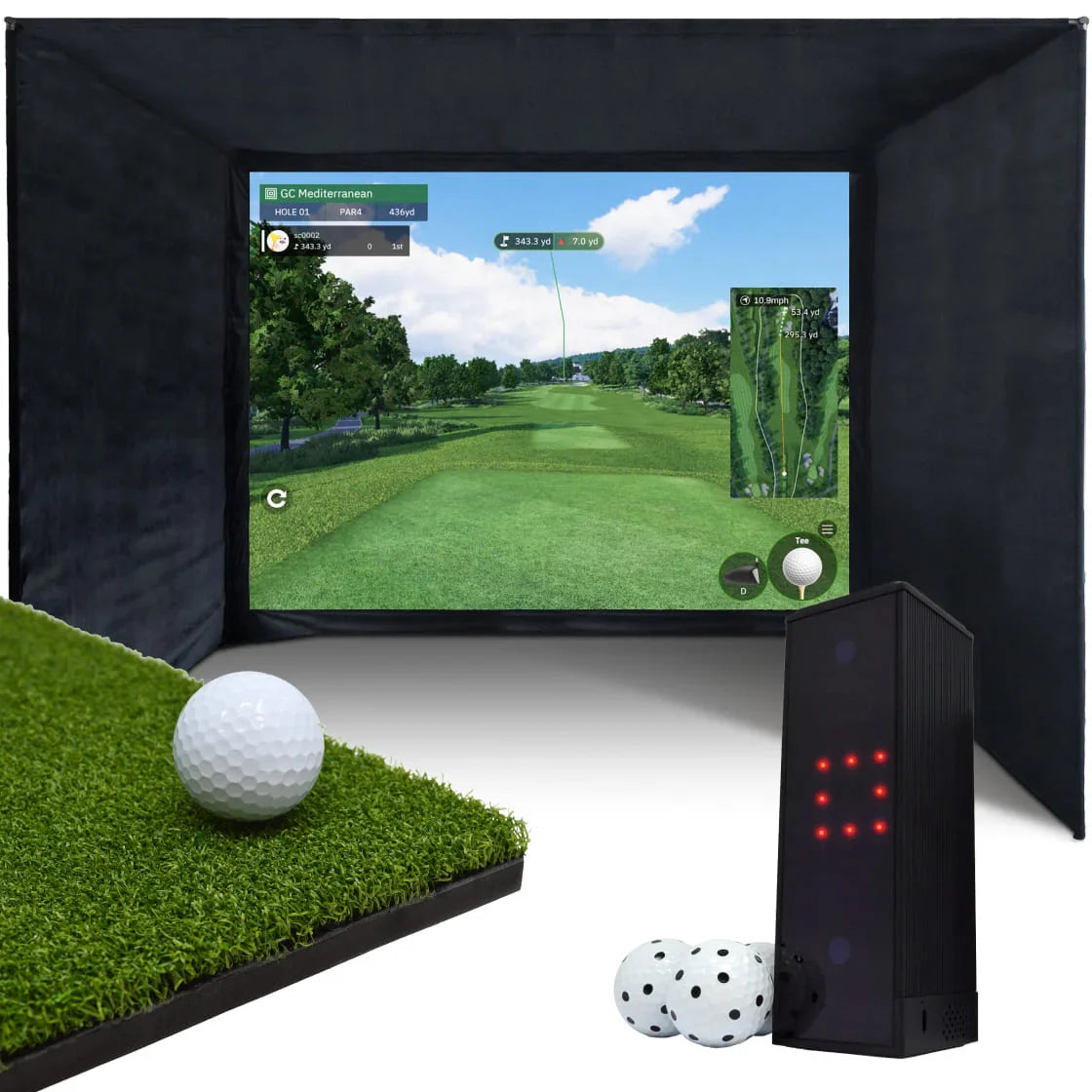 BUILD YOUR OWN ENCLOSURE BUNDLE SIM 6 - (13'2 x 9'10 x 9'10 ft 4 x 3 x 3 m) Standard SQUARE GOLF - LAUNCH MONITOR